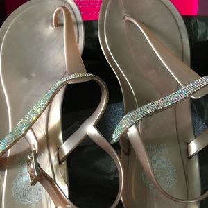 Vince Camuto RoseGold “Udele” PVC Sandals Sz8